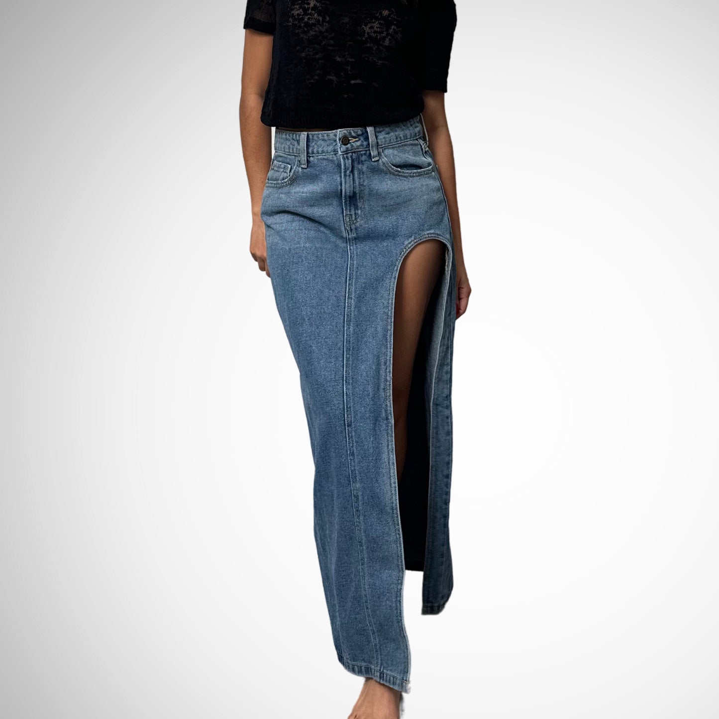 Long Denim Skirt