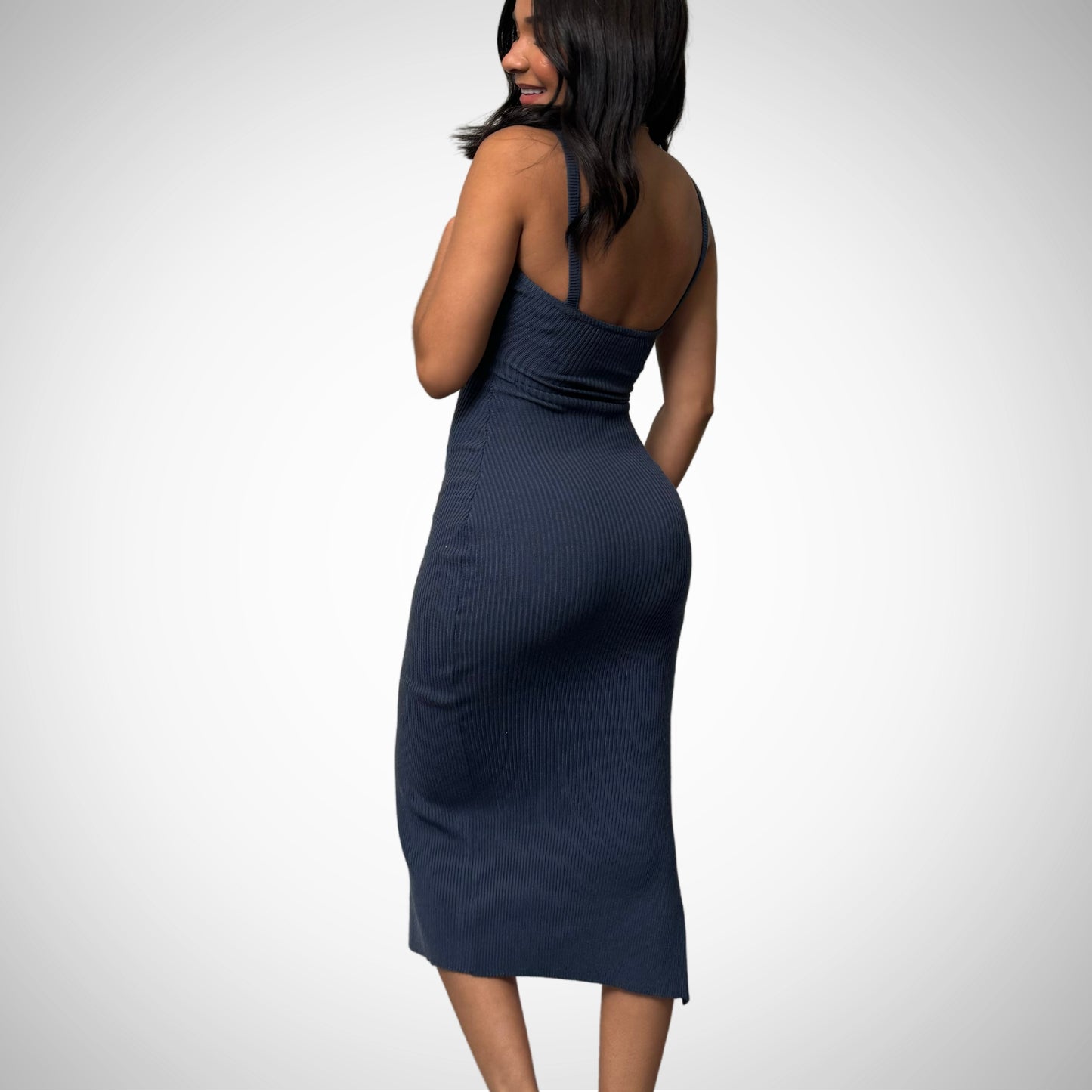 Long Blue Bodycon Dress