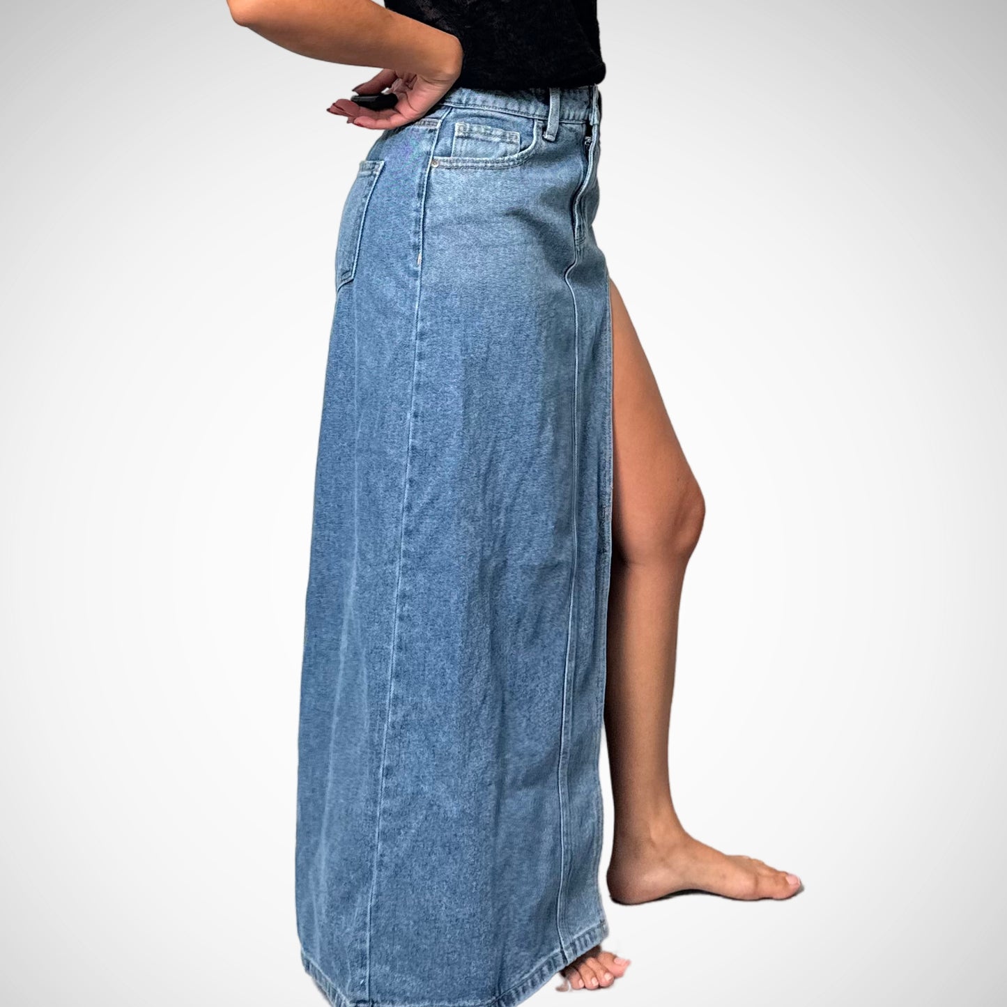 Long Denim Skirt