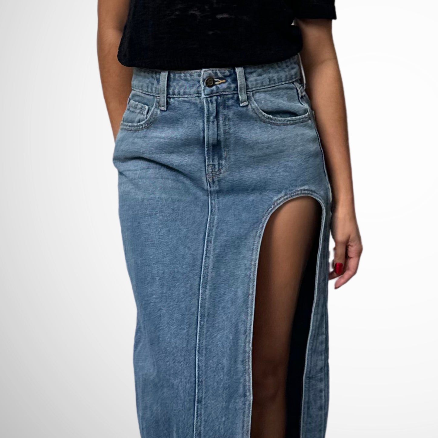 Long Denim Skirt