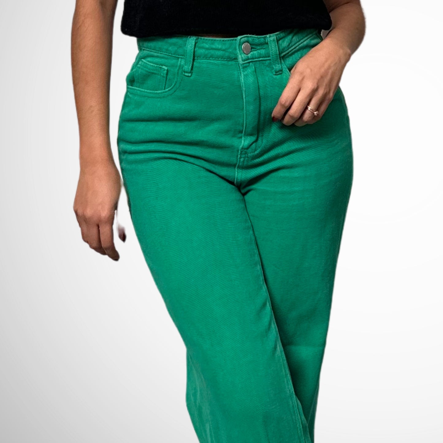 Green High Waisted Jeans